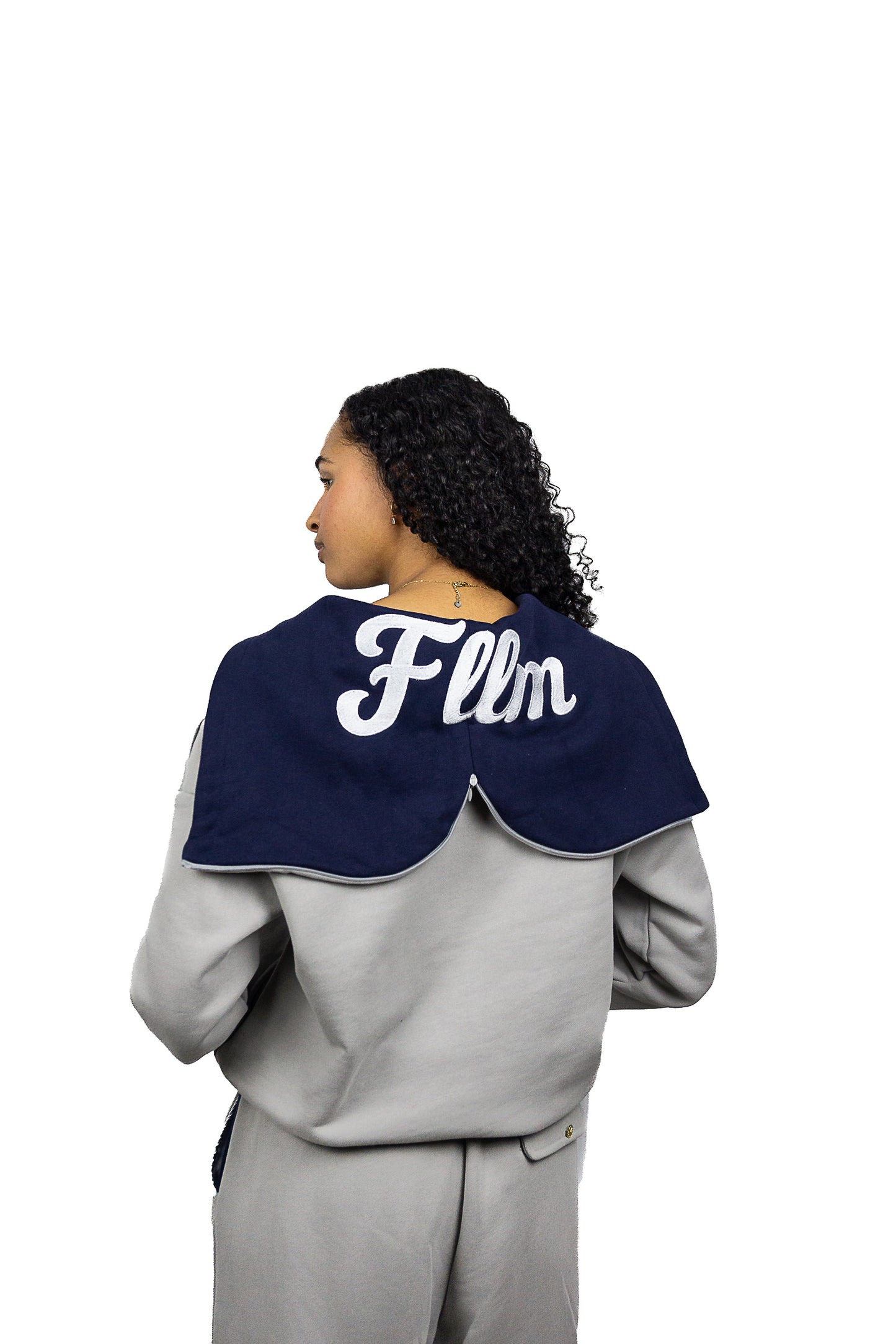 Pull à Capuche Quarter Zip Gris