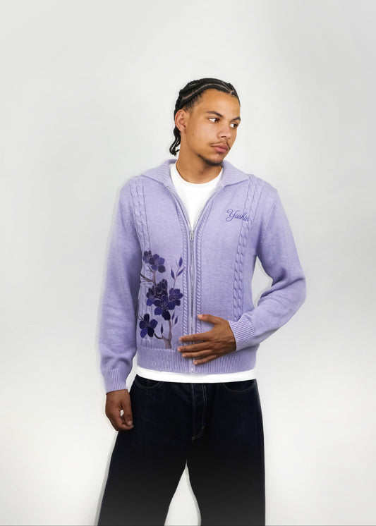 Cardigan Lavande Zippé