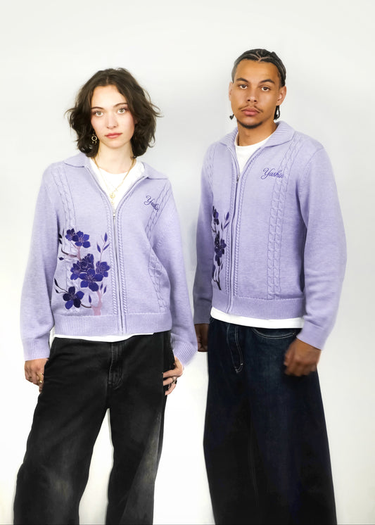 Cardigan Lavande Zippé