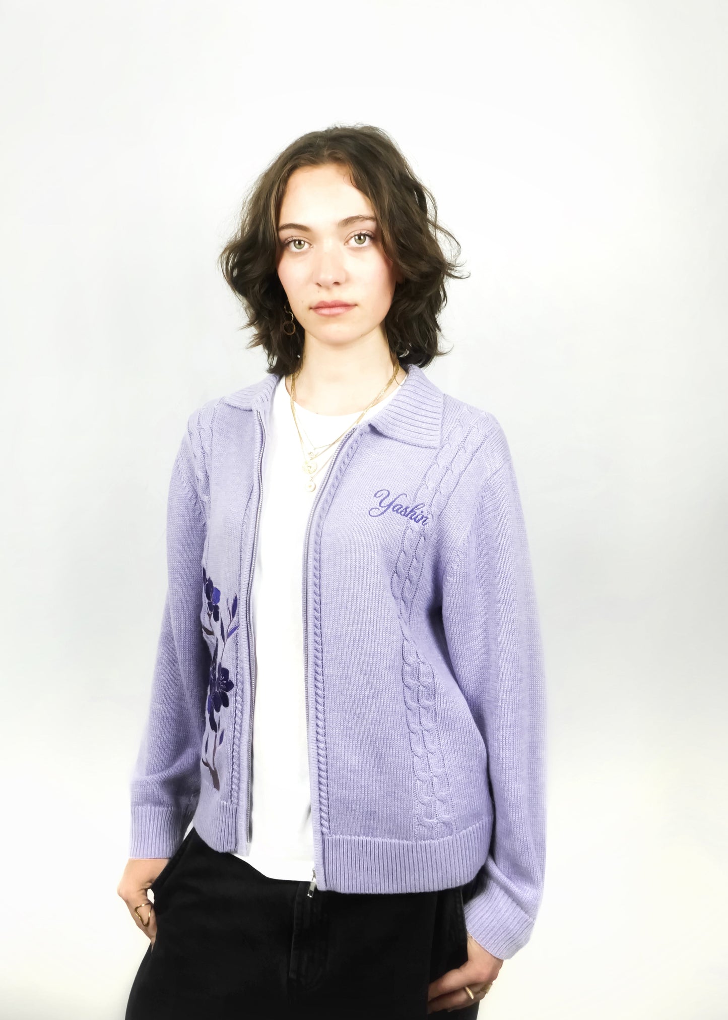 Cardigan Lavande Zippé