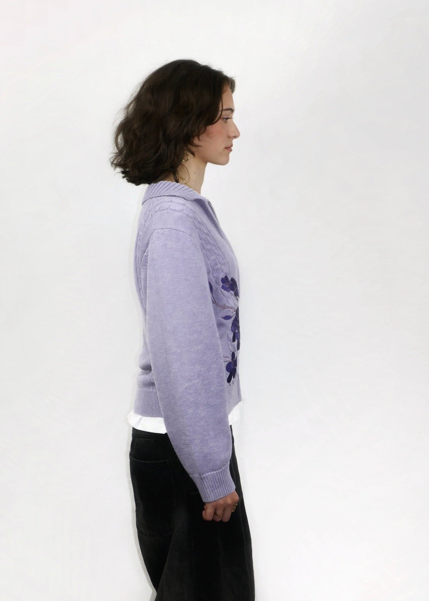 Cardigan Lavande Zippé